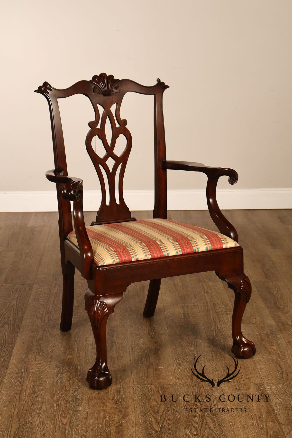 Henkel Harris Set Of Eight Chippendale Mahogany Dining Chairs