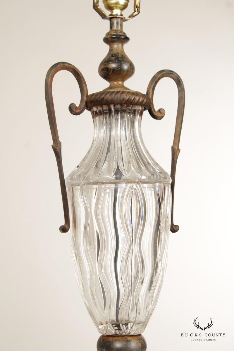 Neoclassical Style Vintage Pair of Glass Table Lamps
