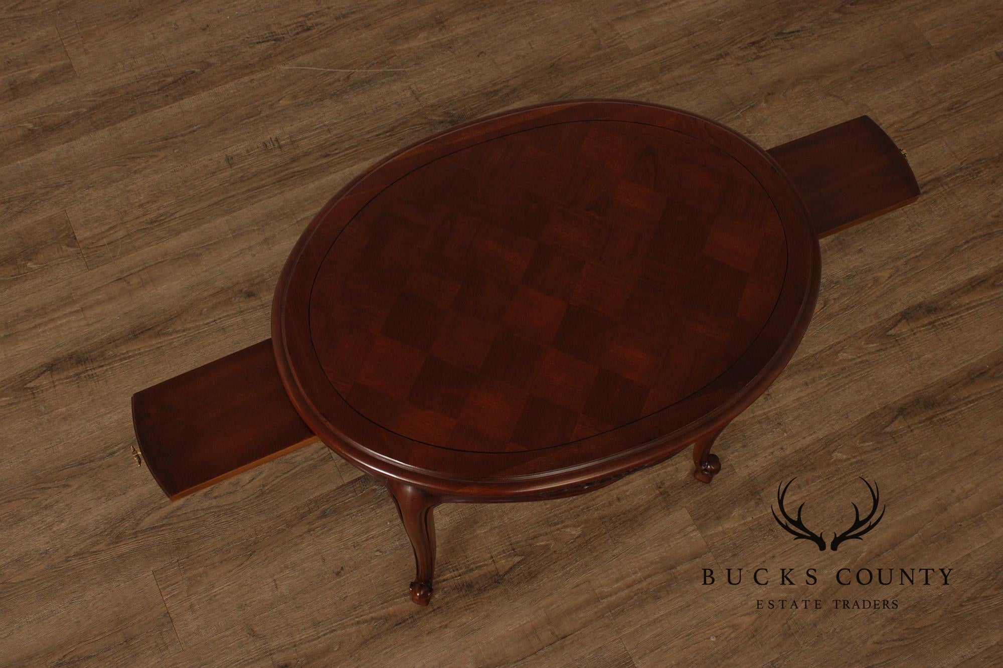 Century Furniture French Louis XV Style Carved Oval Side Table