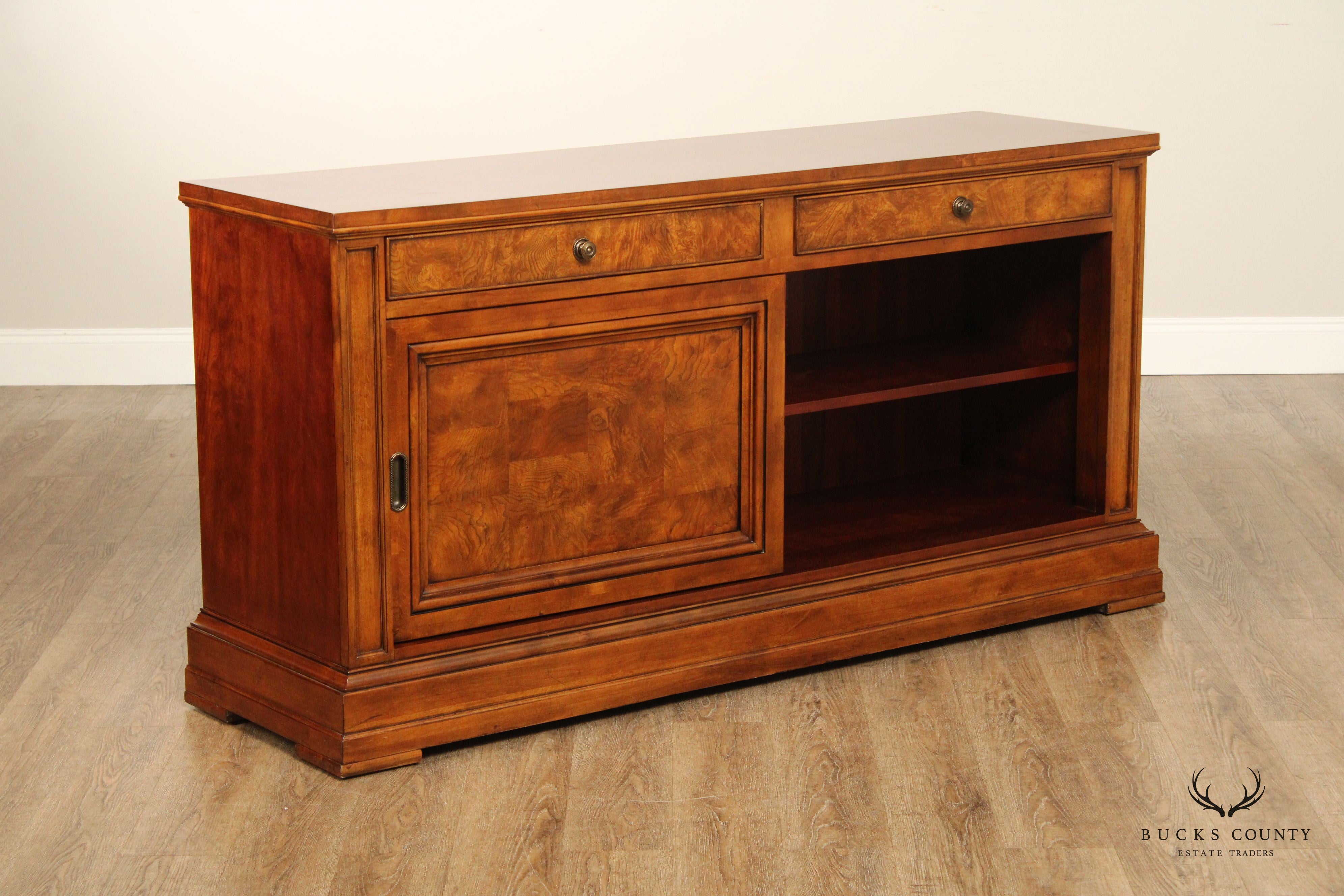 Ethan Allen Louis Philippe Style Burlwood Credenza Sideboard