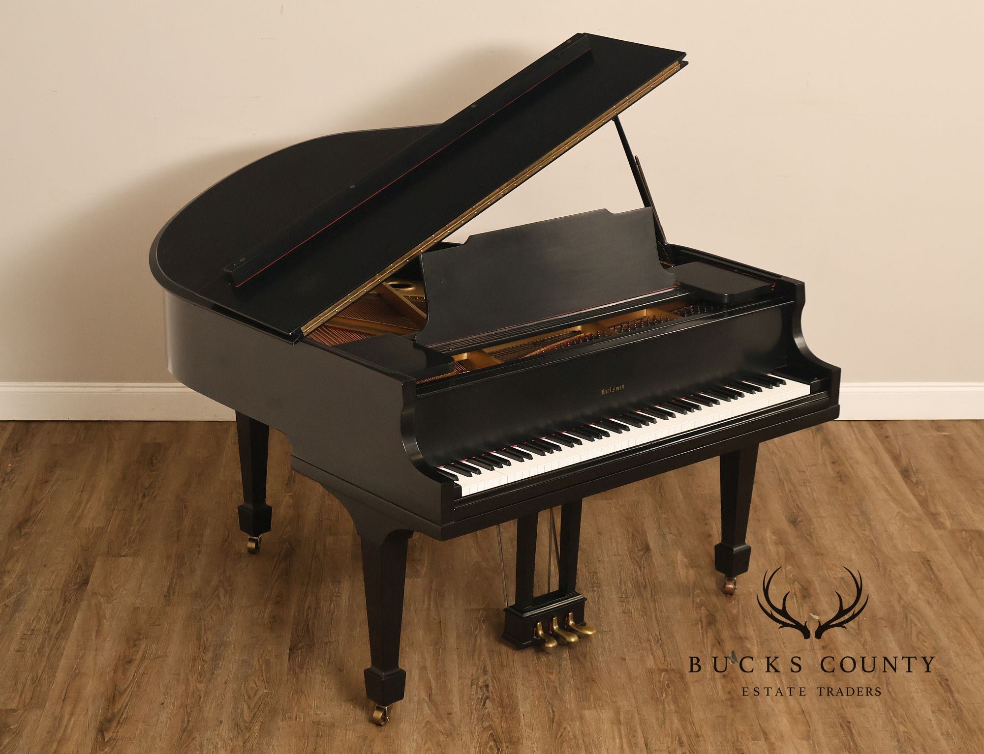 Kurtzman Ebonized Grand Piano And Duet Bench