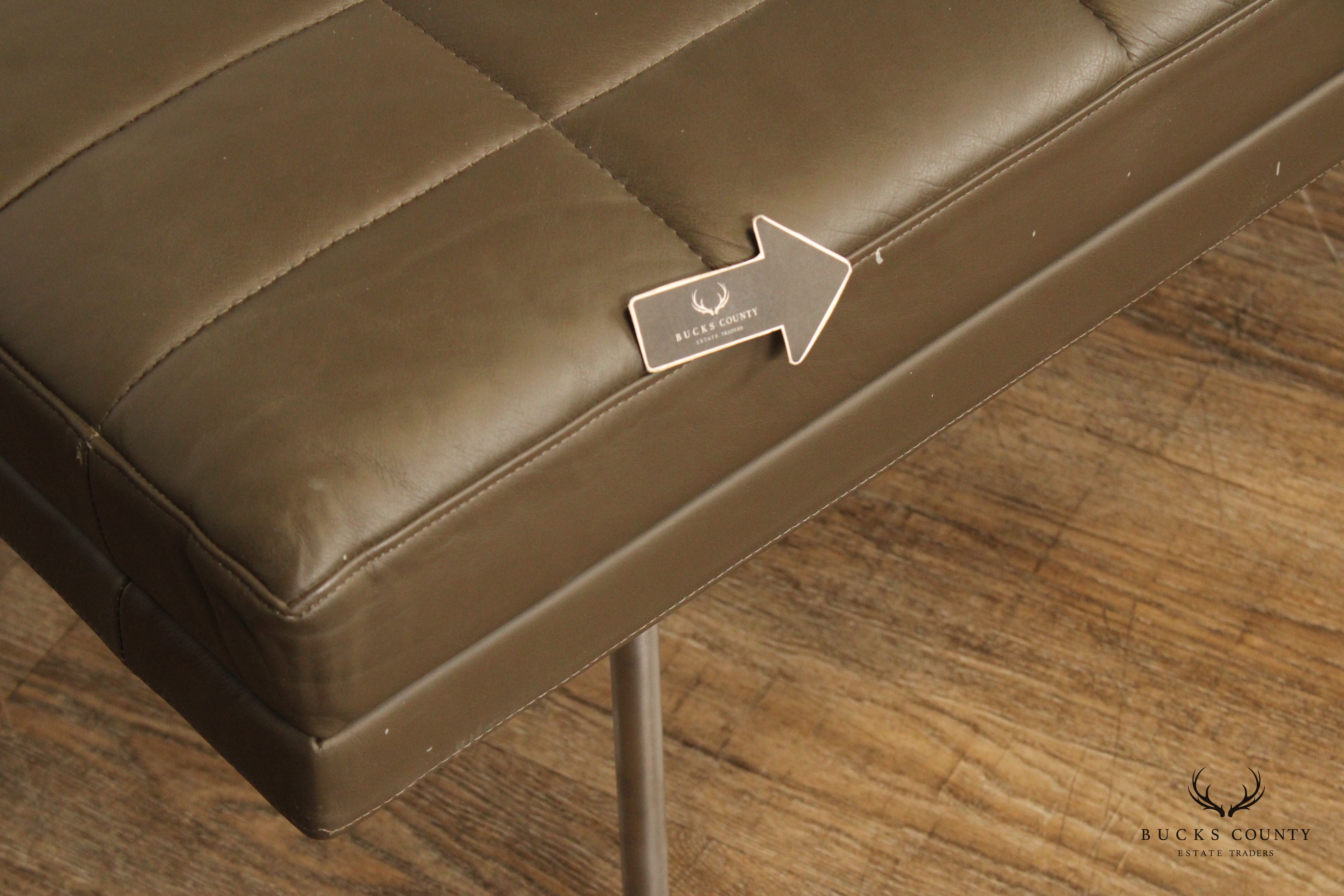 Geiger International Quilted Leather Museum Tuxedo Bench
