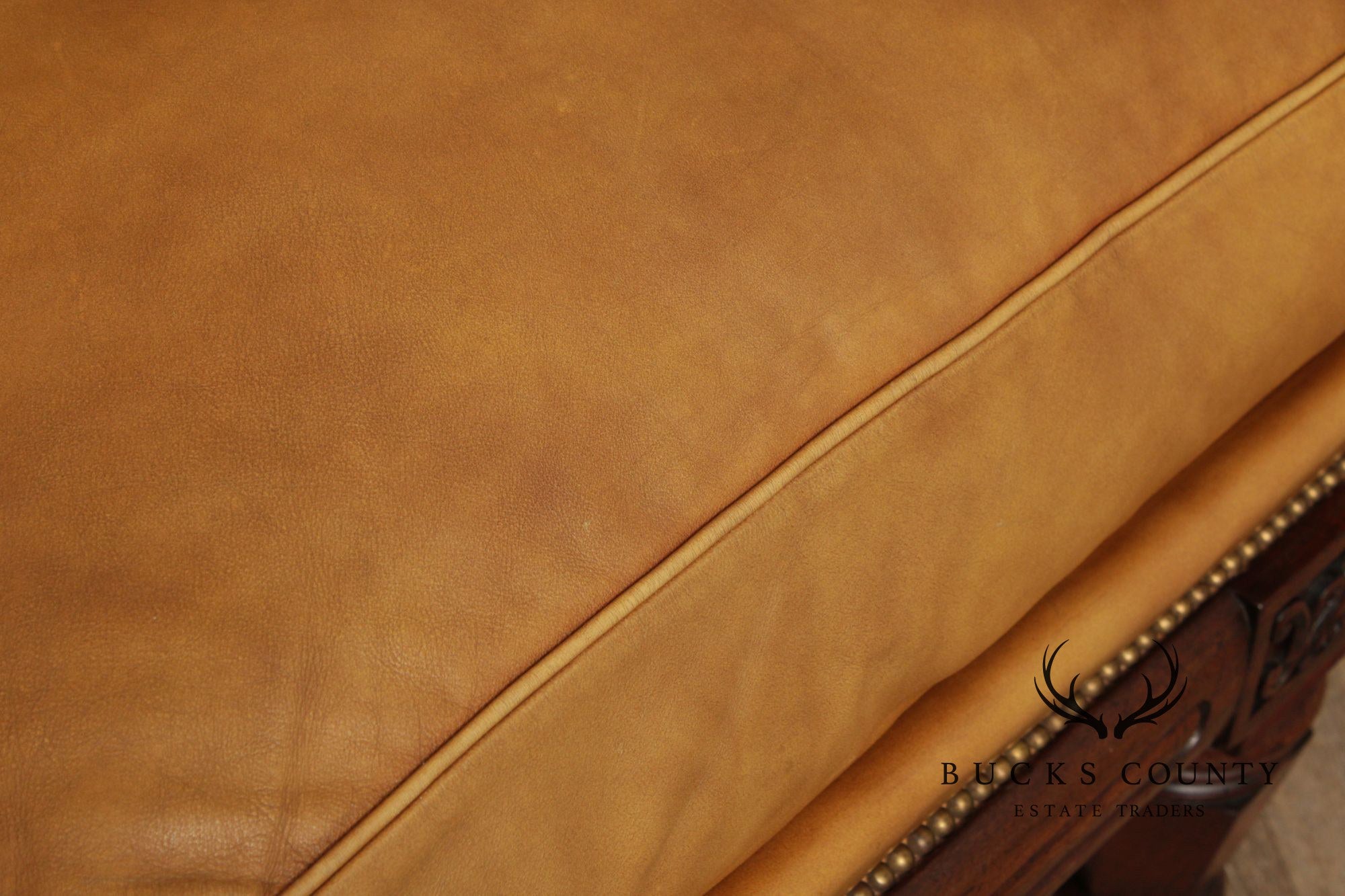 Antique English Regency Mahogany and Tufted Leather Sofa