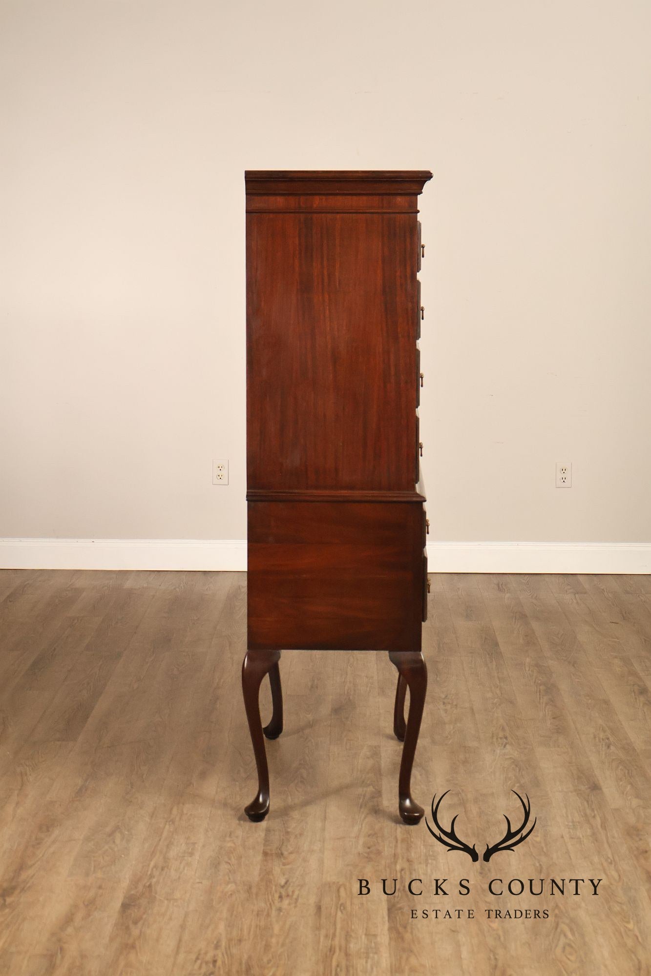 Queen Anne Style Mahogany Highboy Chest