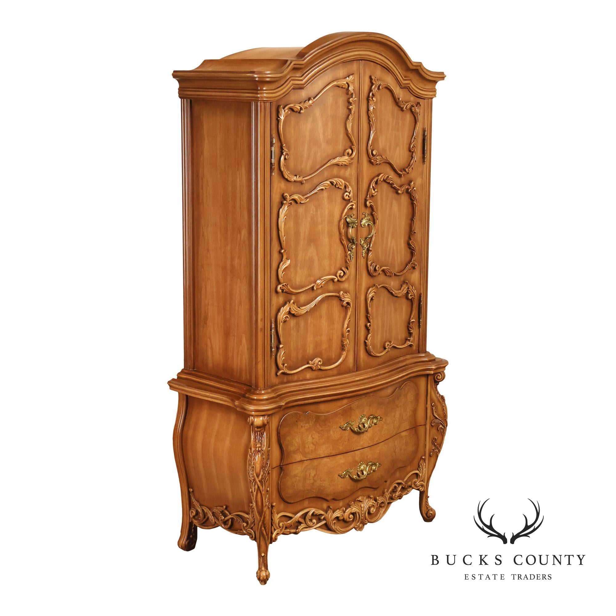 French Rococo Style Bombe Armoire Chest