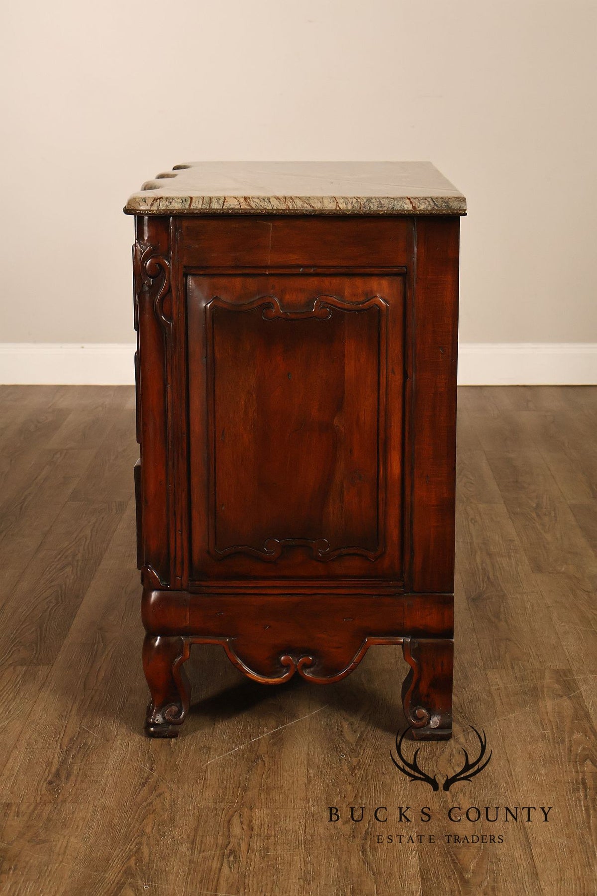 French Provincial Style Marble Top Chest of Drawers
