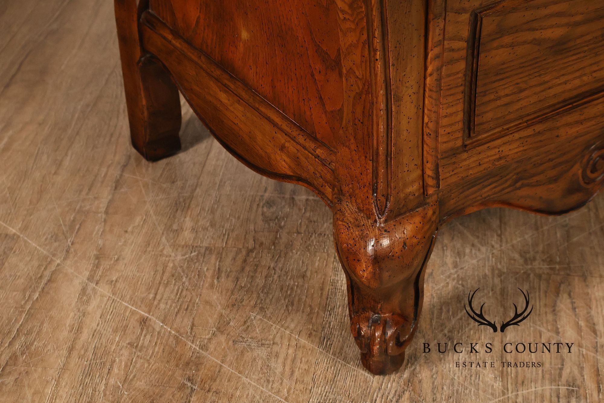 Baker Furniture Company Burl Wood Long Bombe Dresser