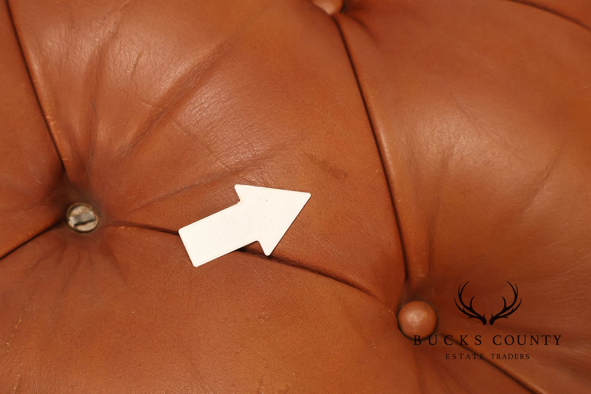Leathercraft Tufted Leather Ottoman