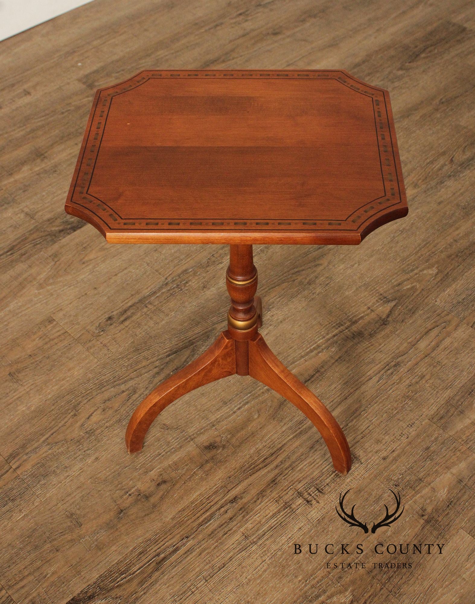 L. Hitchcock Stenciled Maple Small SideTable