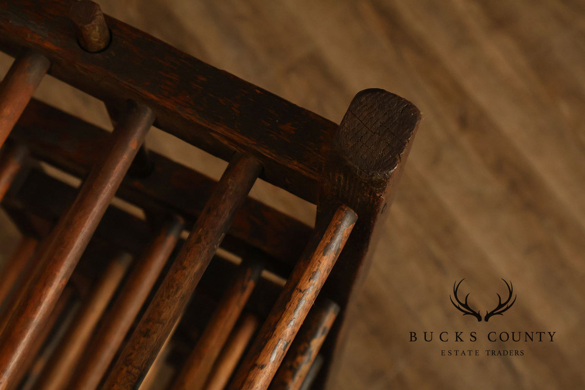 Antique Six-Tier Wooden Shoe Drying Rack
