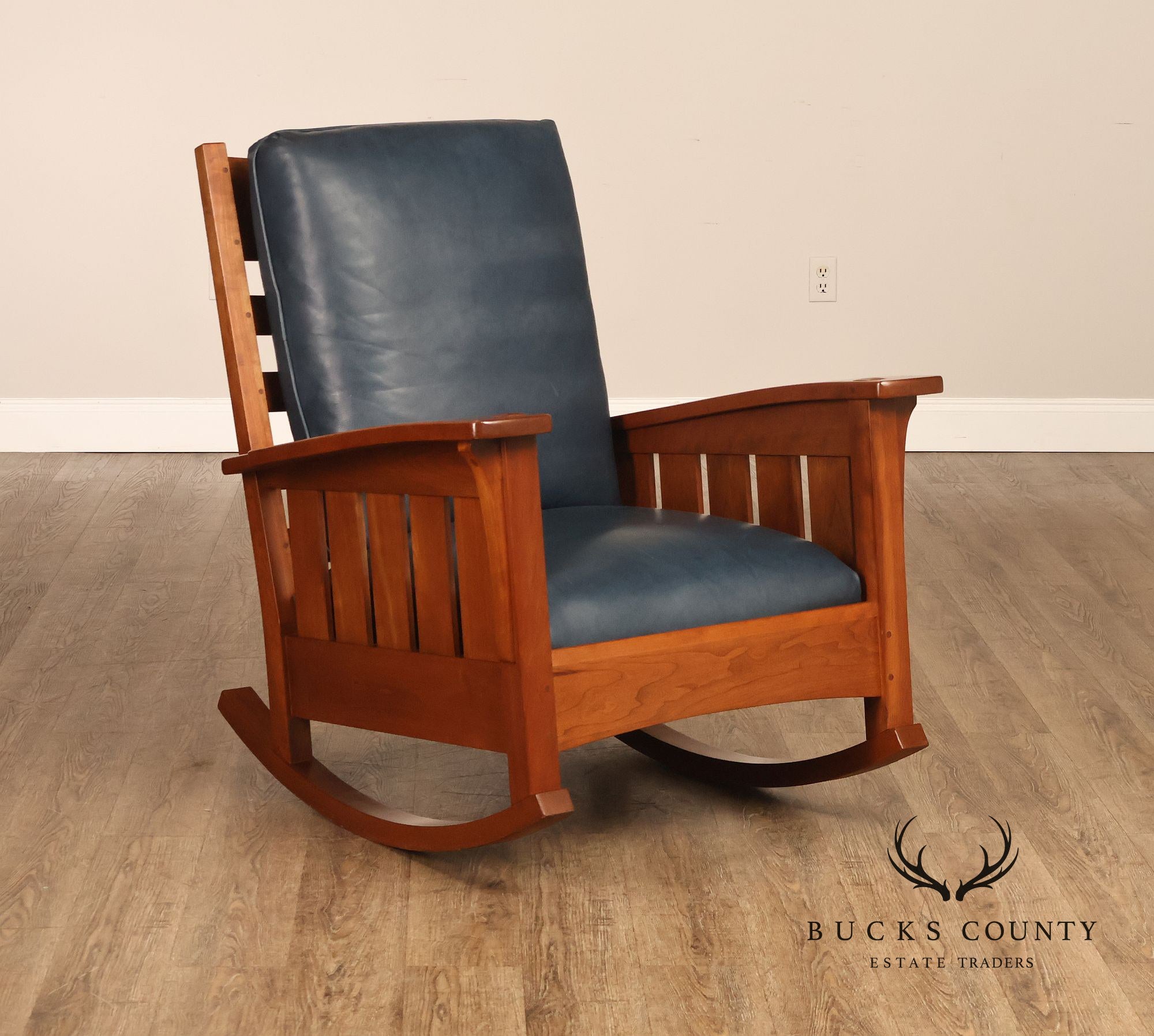 Stickley Mission Collection Cherry and Leather Rocker