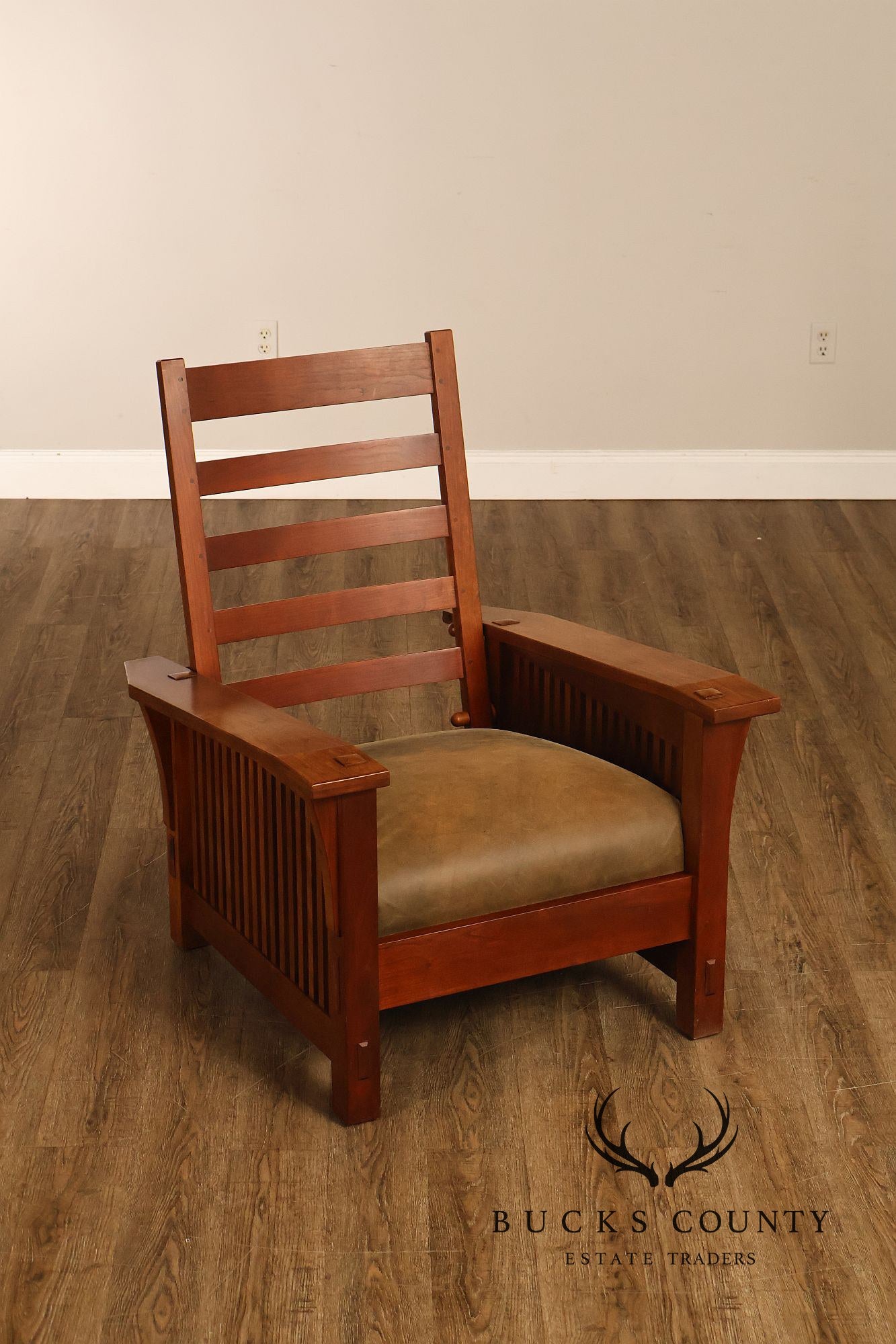 Stickley Mission Collection Cherry Spindle Morris Lounge Chair