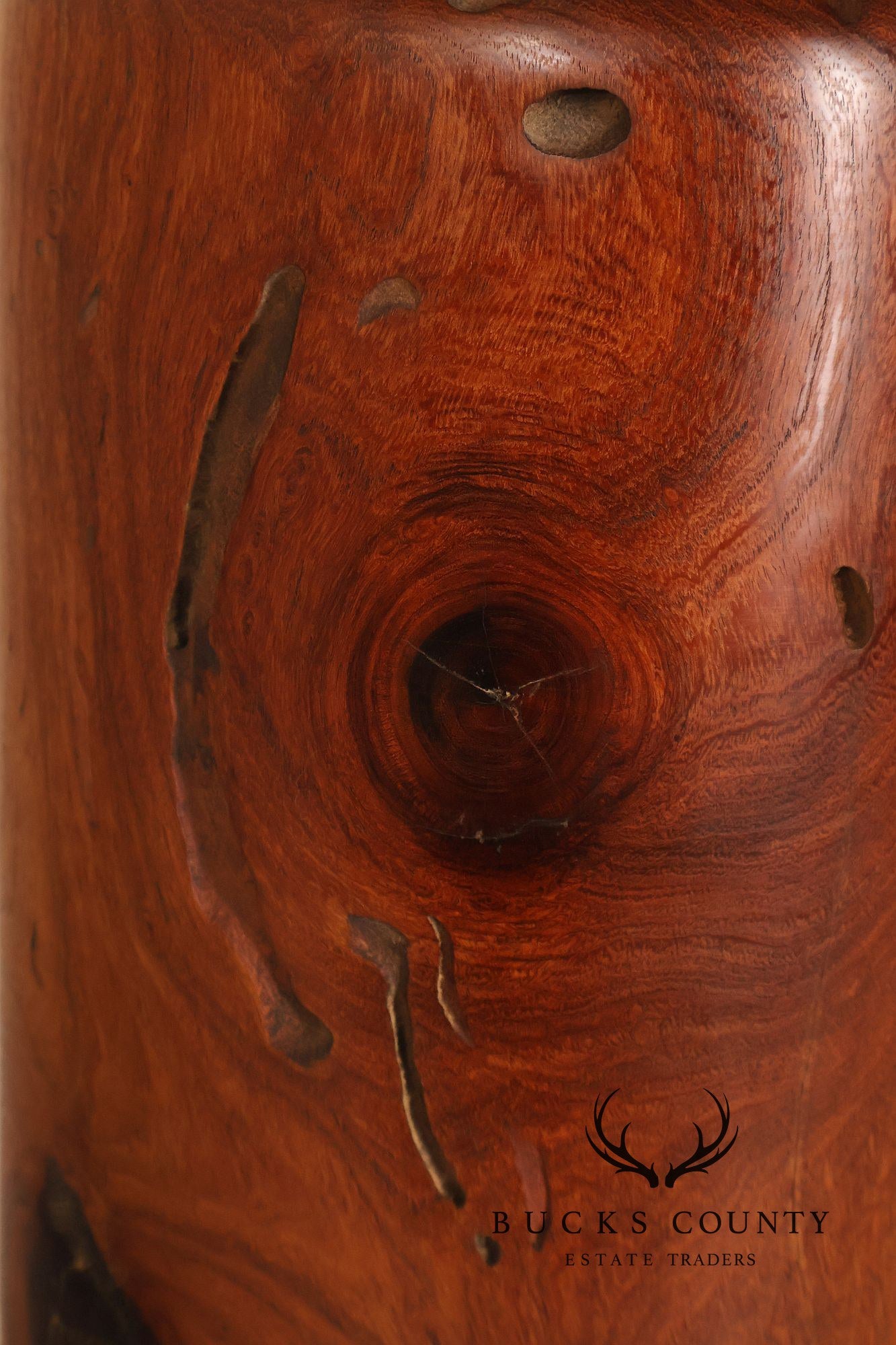 Organic Modern Mid Century Modern Pair of Turned Wood Table Lamps