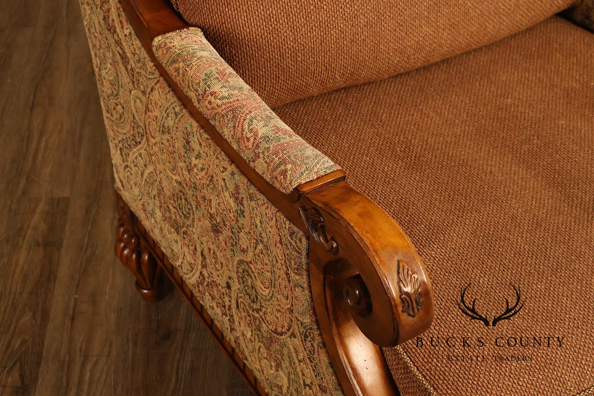 Robb & Stucky British Colonial Style Armchair with Ottoman