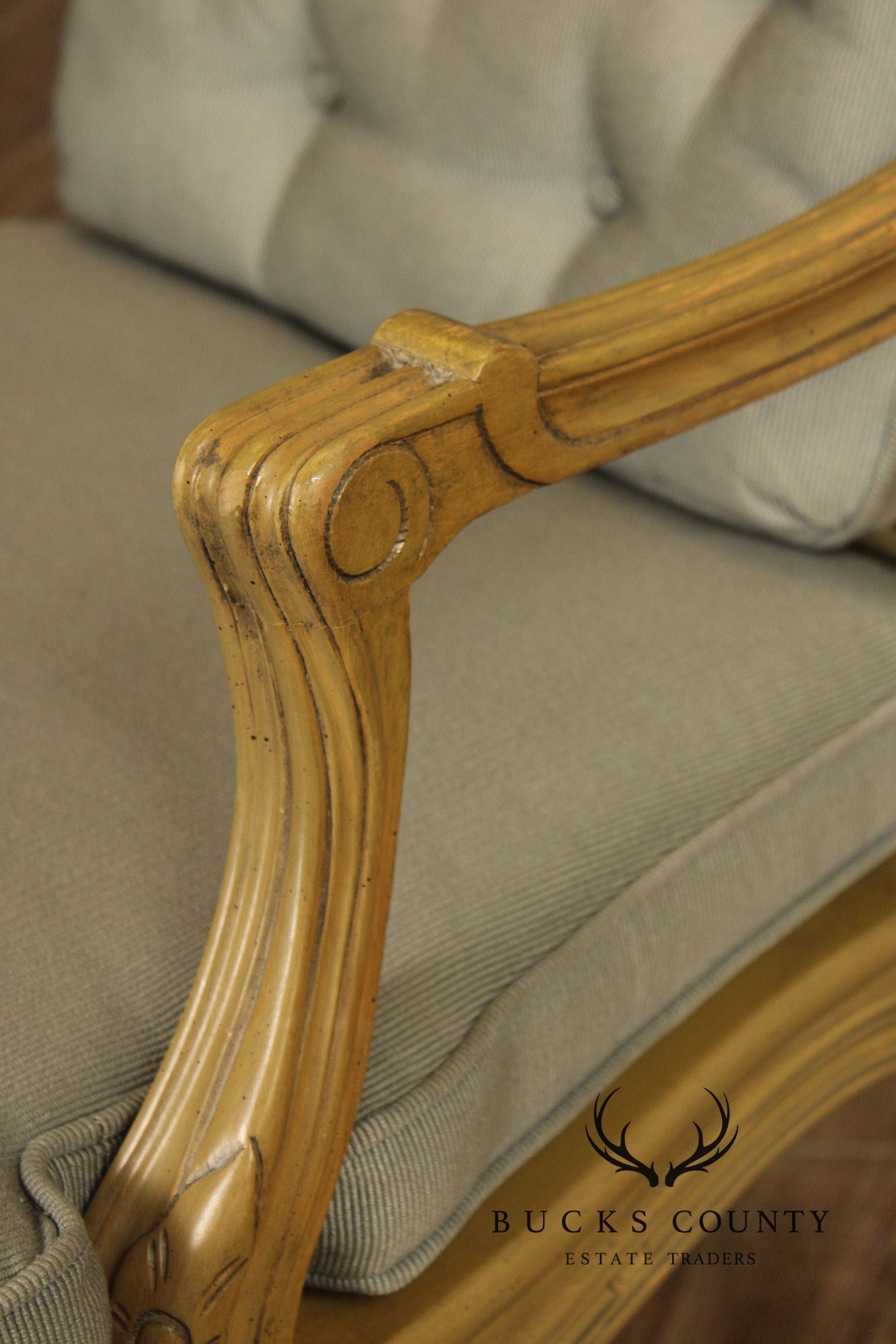 French Louis XV Style Caned  Fauteuil Armchair