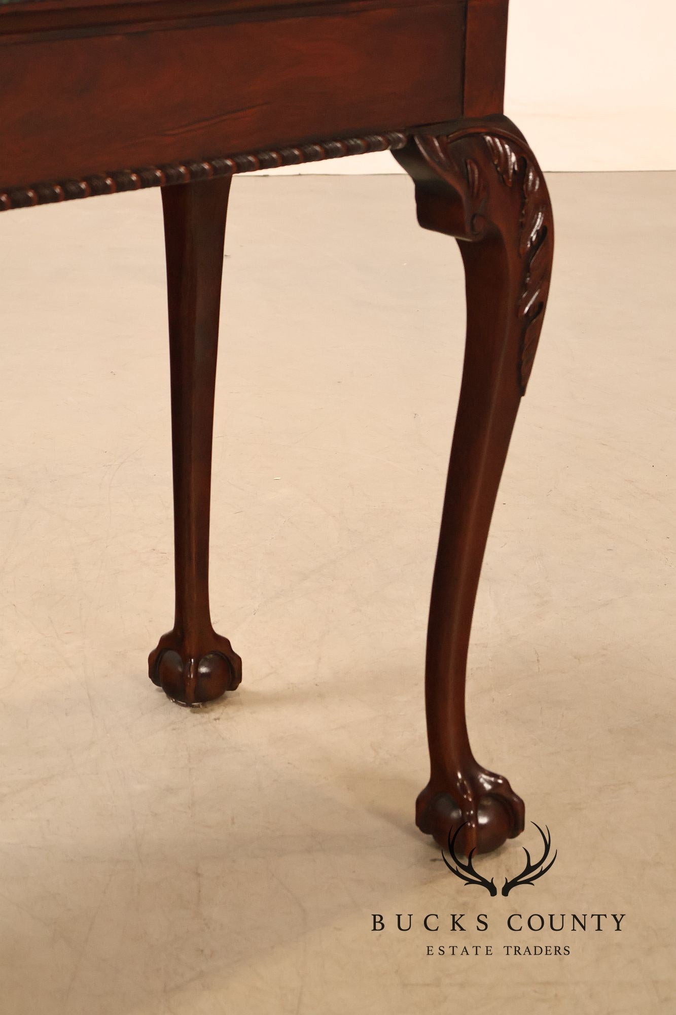 Stickley Chippendale Style Marble Top Mahogany Sofa Table Console