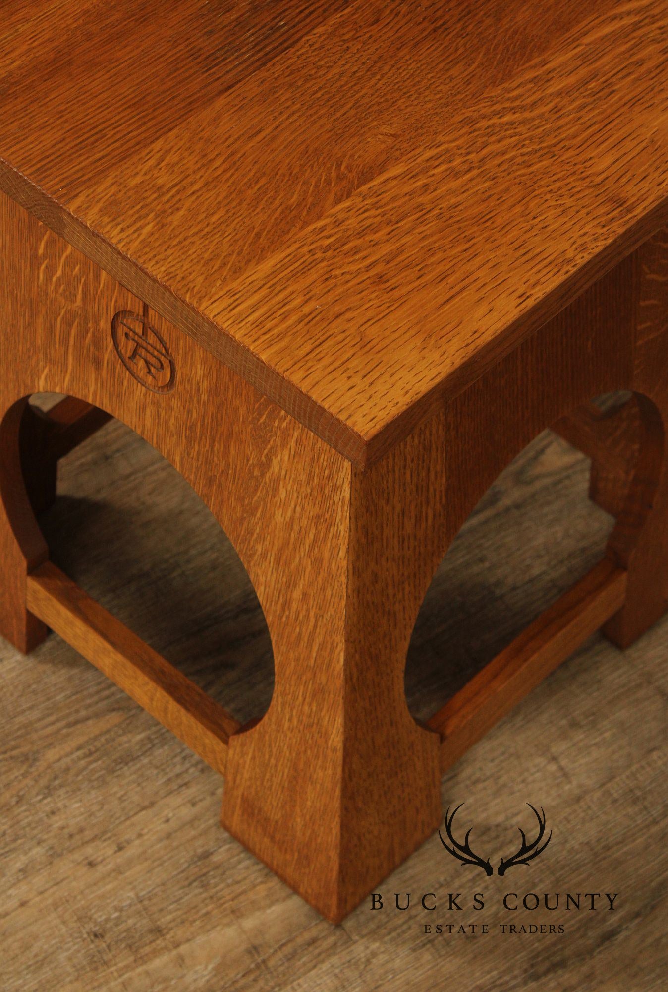 Stickley Mission Collection Oak Roycroft Tabouret