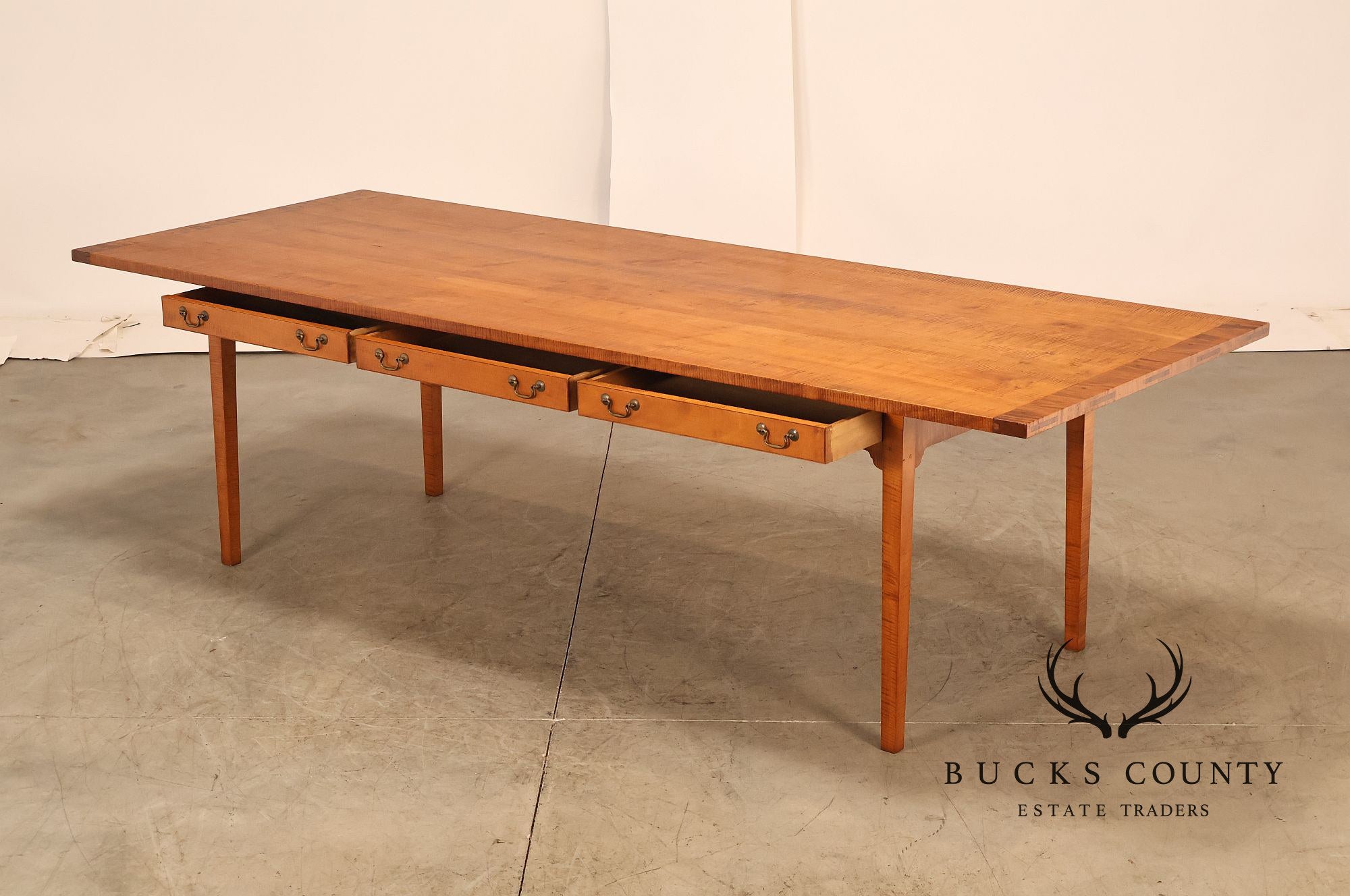 Irion Company Custom Tiger Maple Farmhouse Dining Table