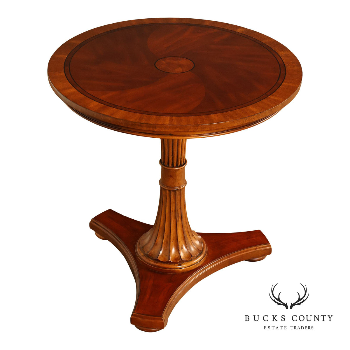 Ethan Allen Townhouse Collection Inlaid Pedestal Side Table