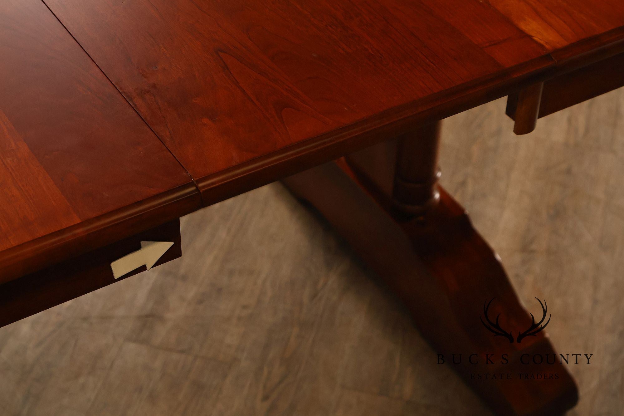 Richardson Brothers Solid Cherry Trestle Dining Table With Four Leaves