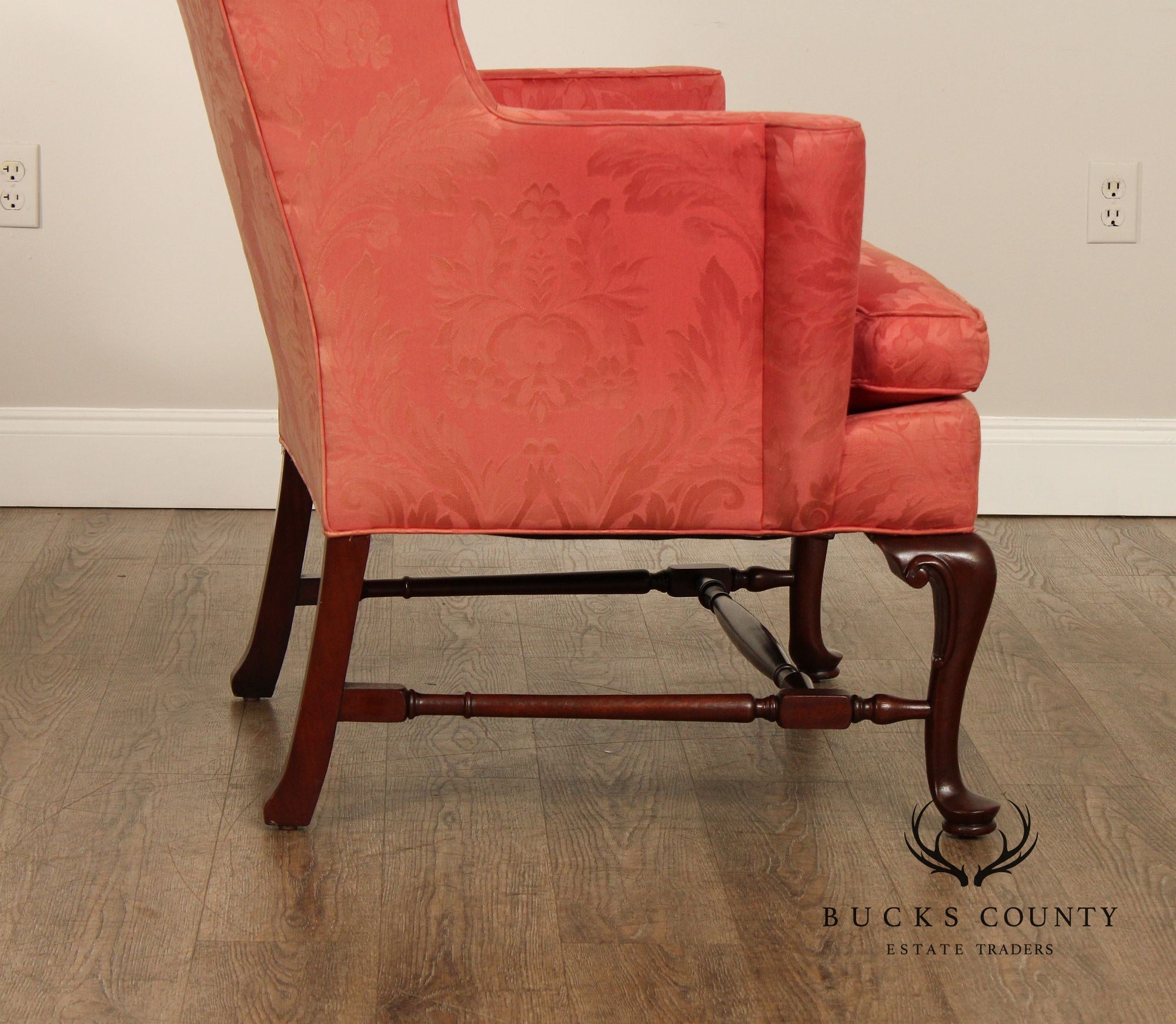 Southwood Queen Anne Style Mahogany Wing Chair