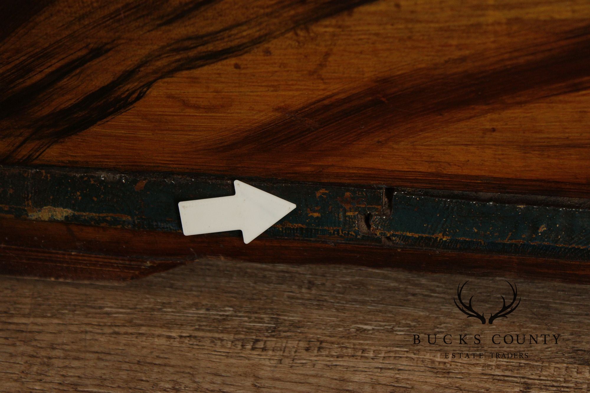 Antique Dome Top Grain Painted Pine Blanket Chest