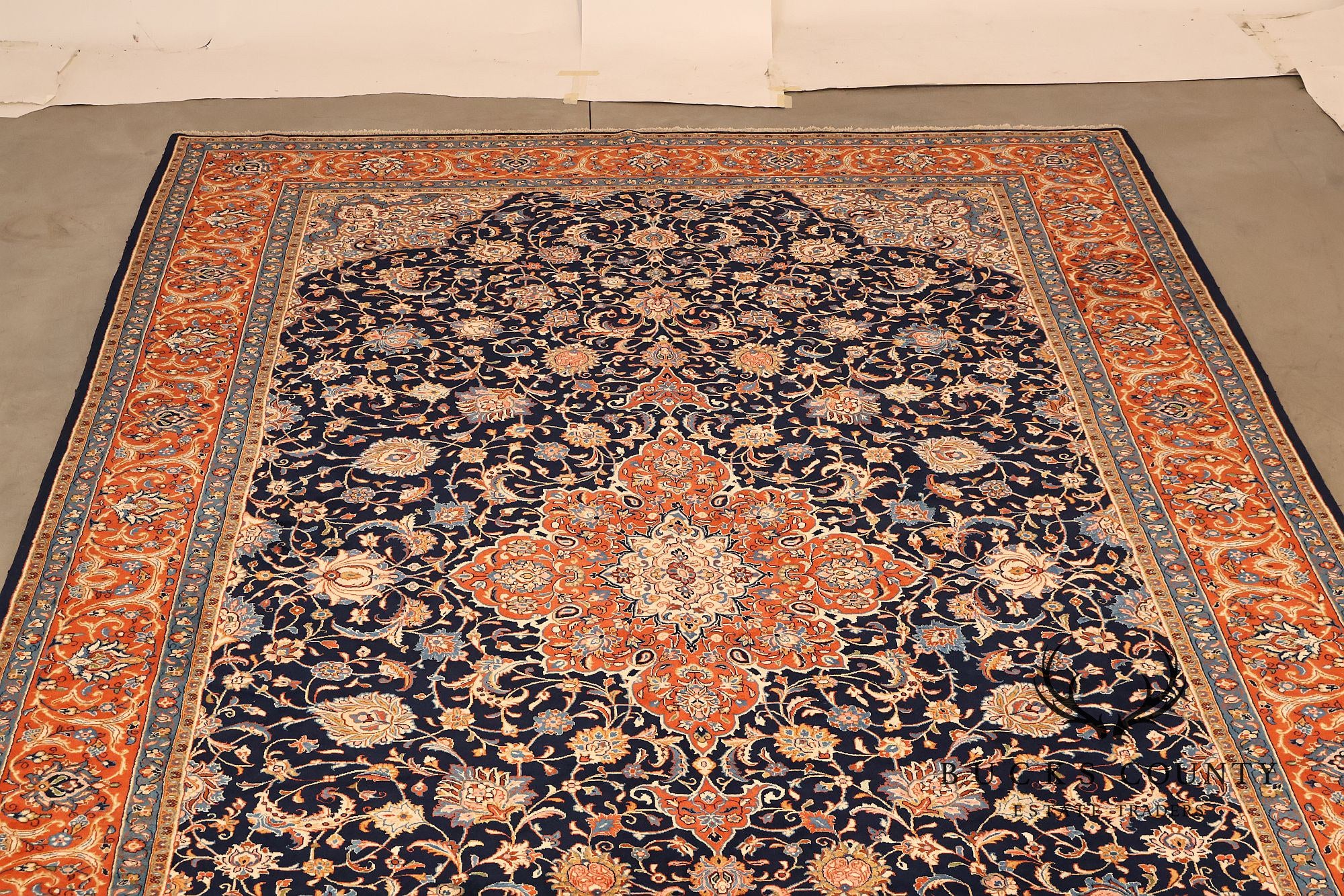 Persian Handwoven Wool Palace Size Floral Area Rug Approximately 10' X 18'