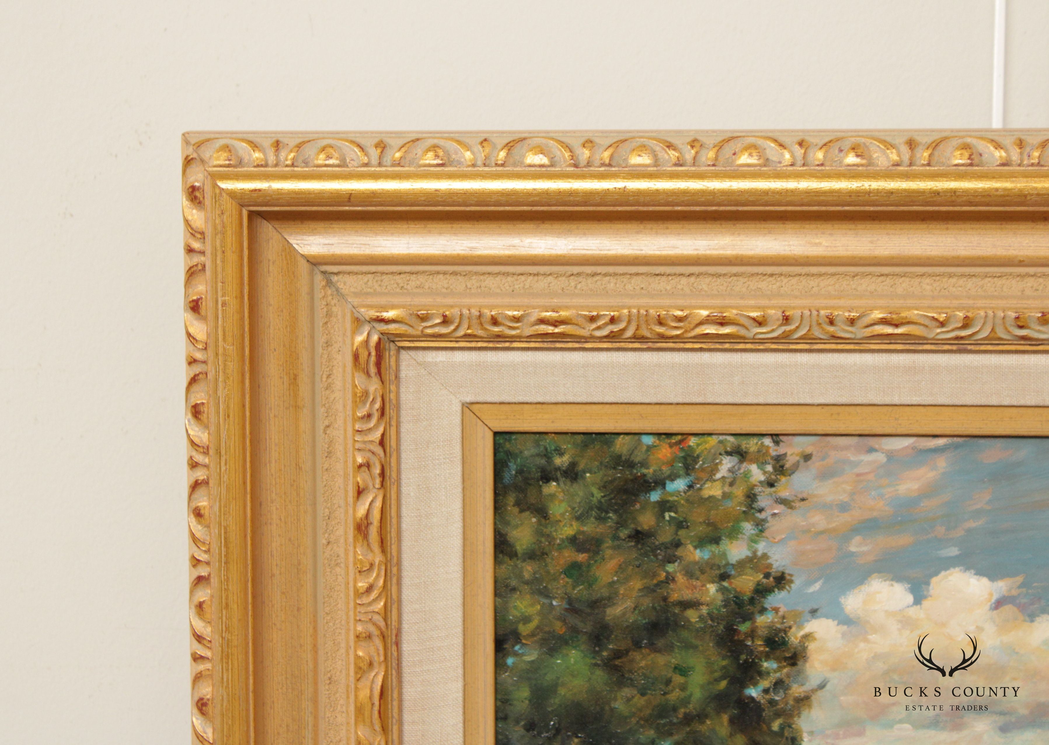 S. Wood Framed Oil Painting, A Day On the Water
