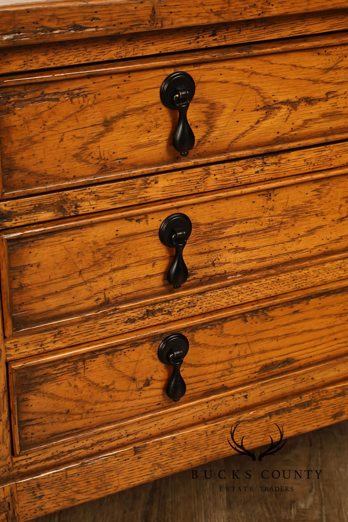 Guy Chaddock Antiqued Oak Storage Coffee Table