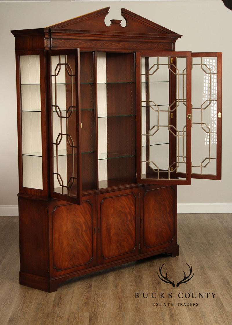 Georgian Style English Mahogany Bookcase or China Display Cabinet