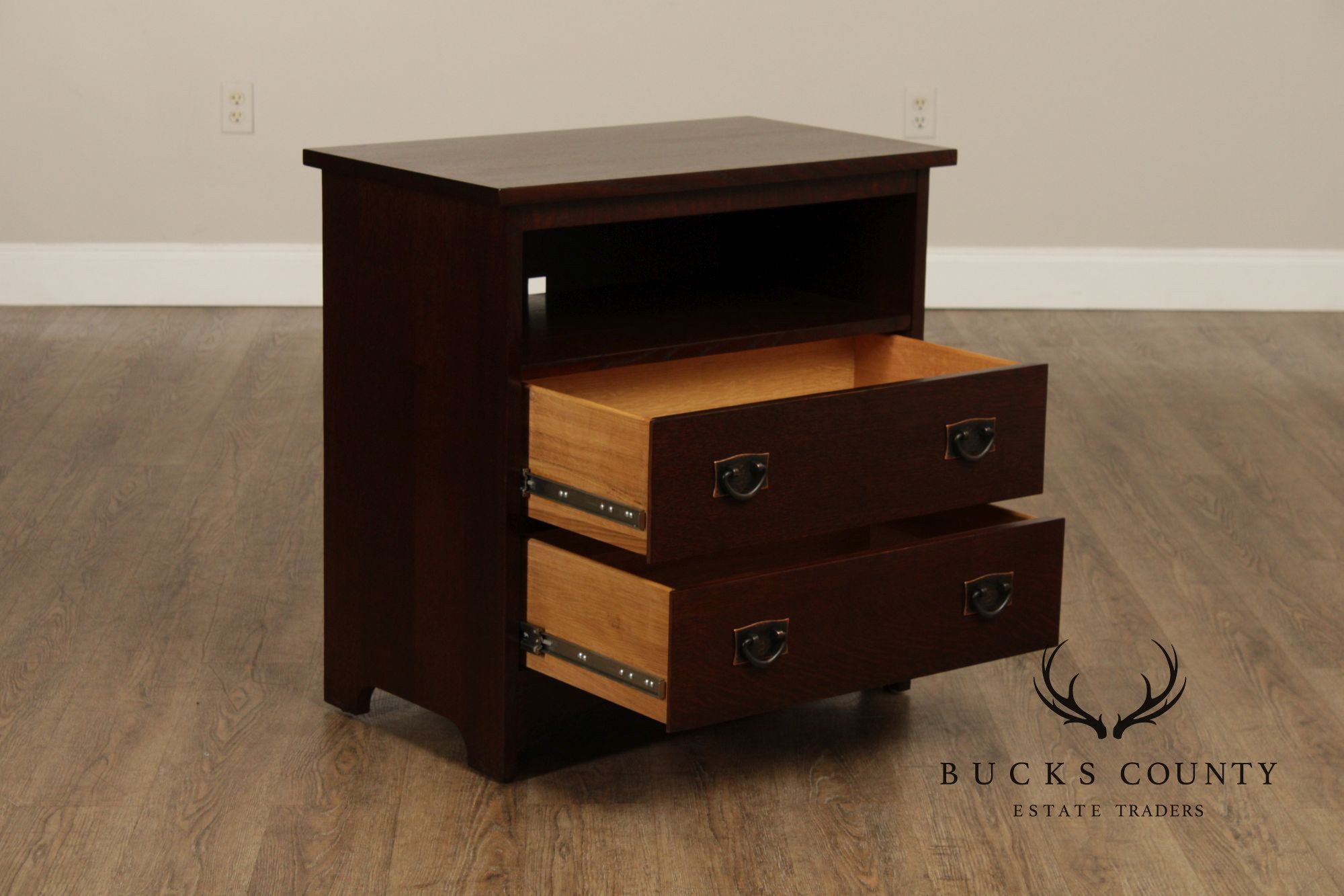 Stickley Mission Collection Oak Two-Drawer Media Console