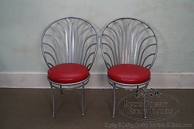 Shaver Howard Arthur Umanoff Set of 5 Scallop Back Steel Dining Chairs