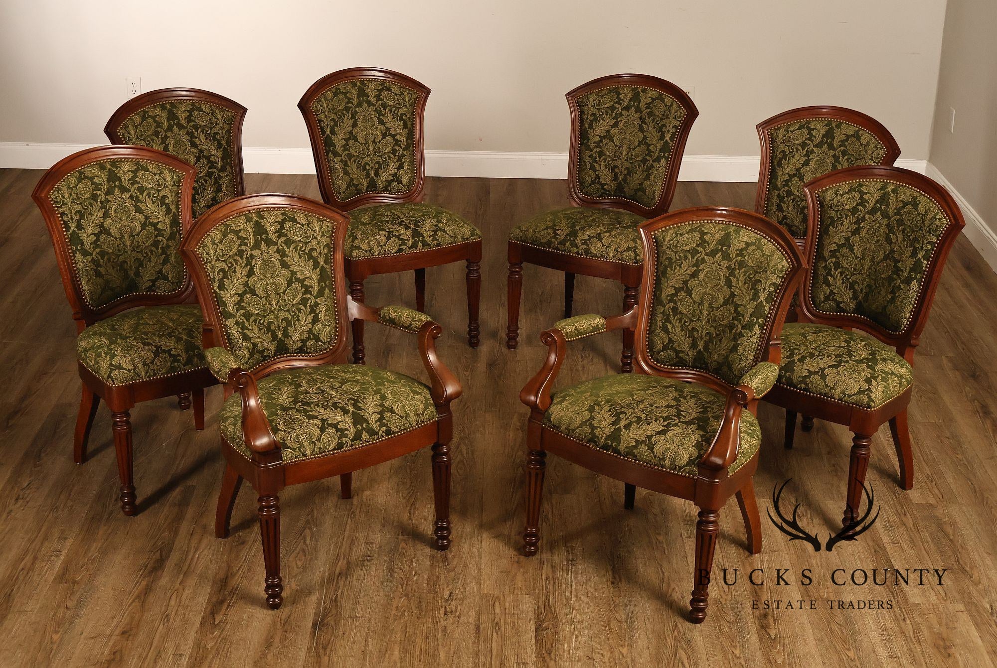 Henredon English Regency Style Set of Eight Mahogany Dining Chairs