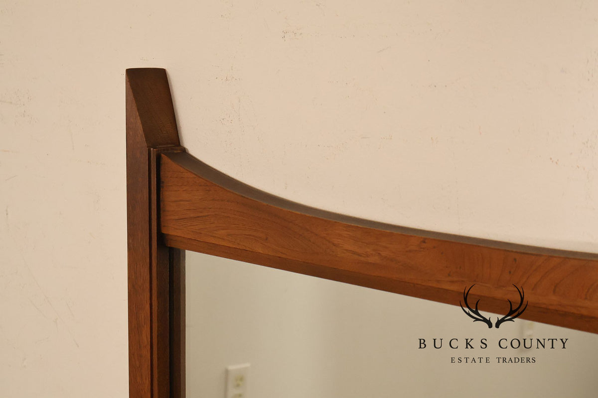 Lane Mid Century Modern Walnut Wall Mirror