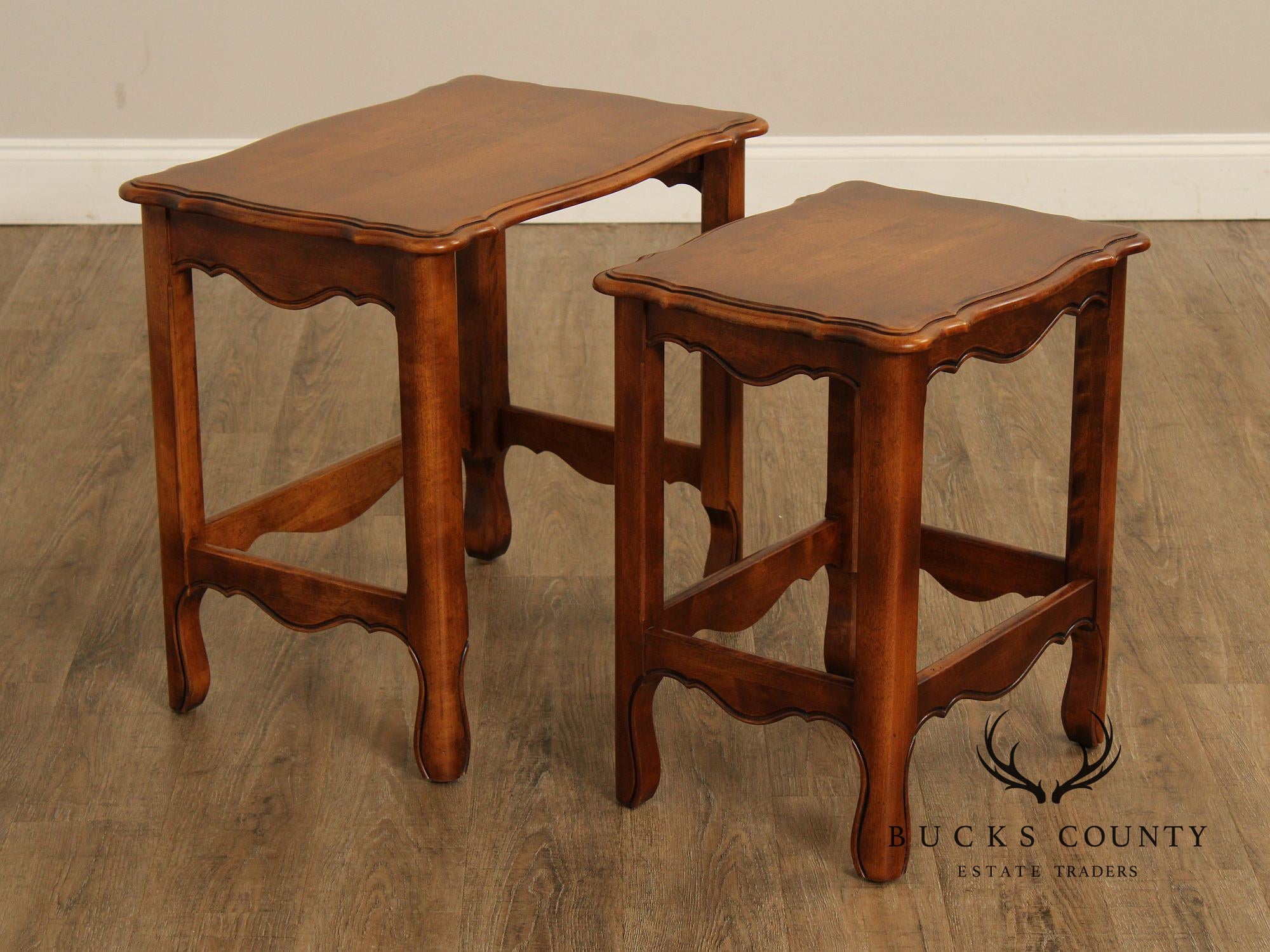 Ethan Allen French Country Style Maple Nesting Tables