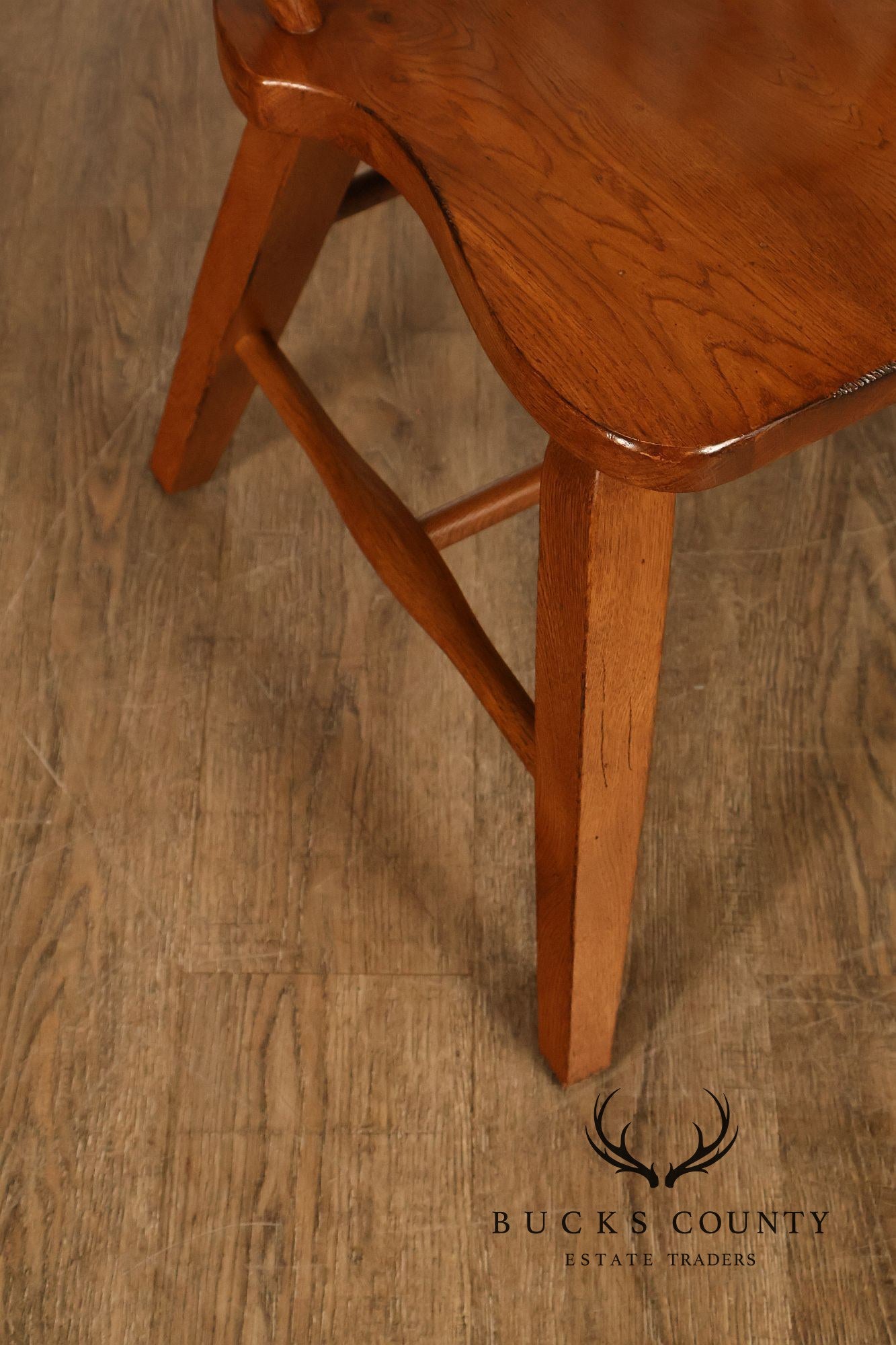 Broyhill Attic Heirlooms Set Of 6 Windsor Style Oak Hoop Back Dining Side Chairs