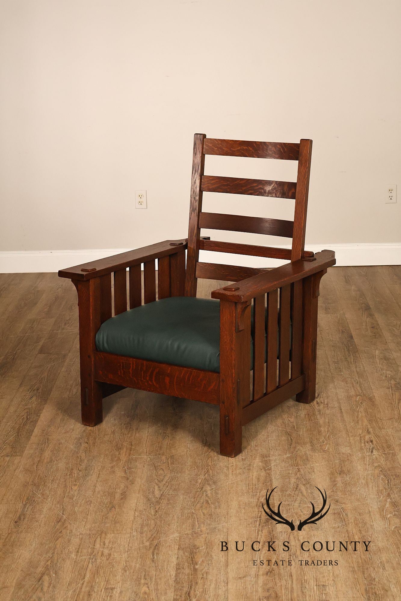 L. & J.G. Stickley Mission Oak Morris Chair Model #498