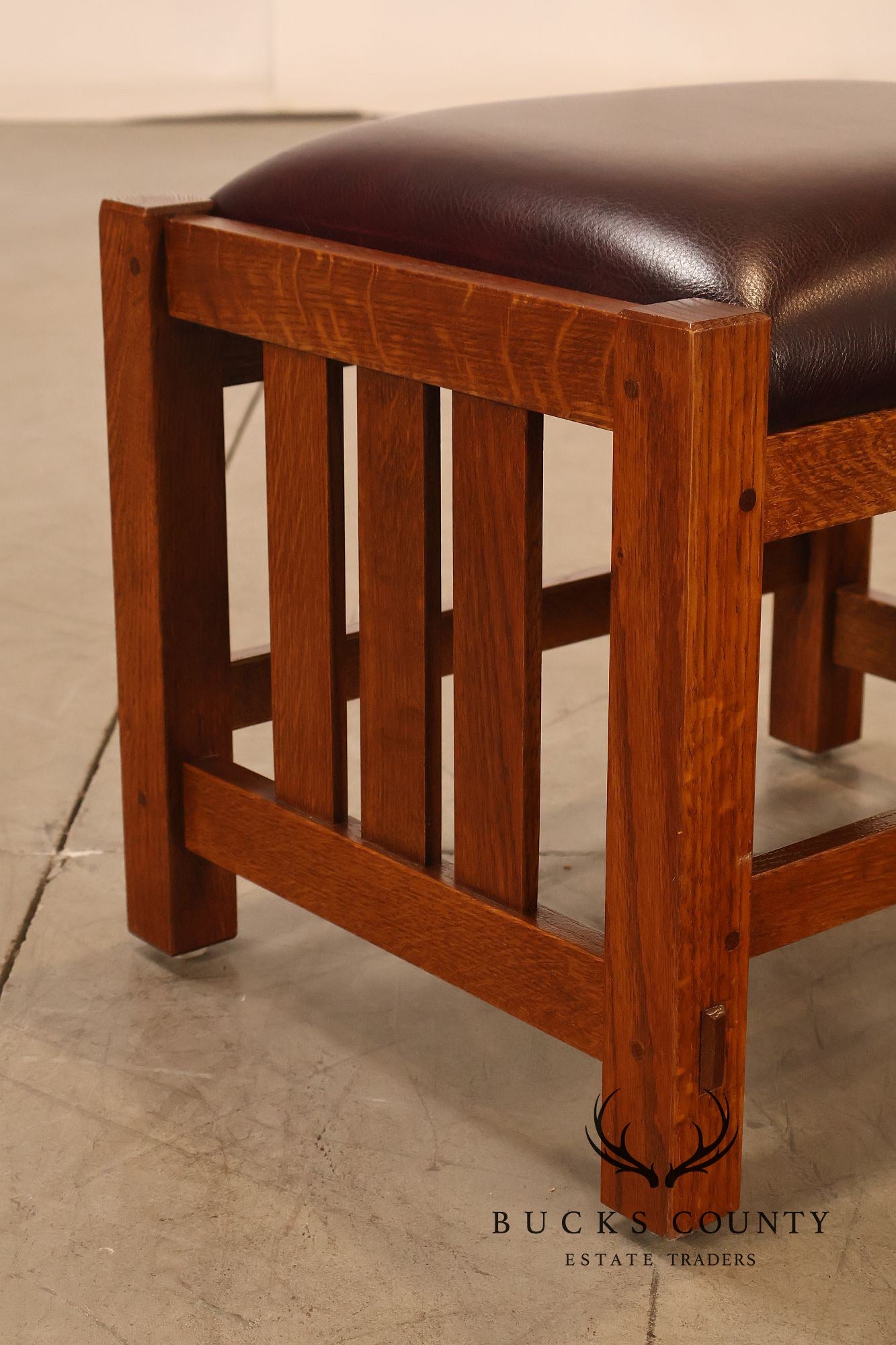 Stickley Mission Collection Oak & Leather Ottoman Footstool