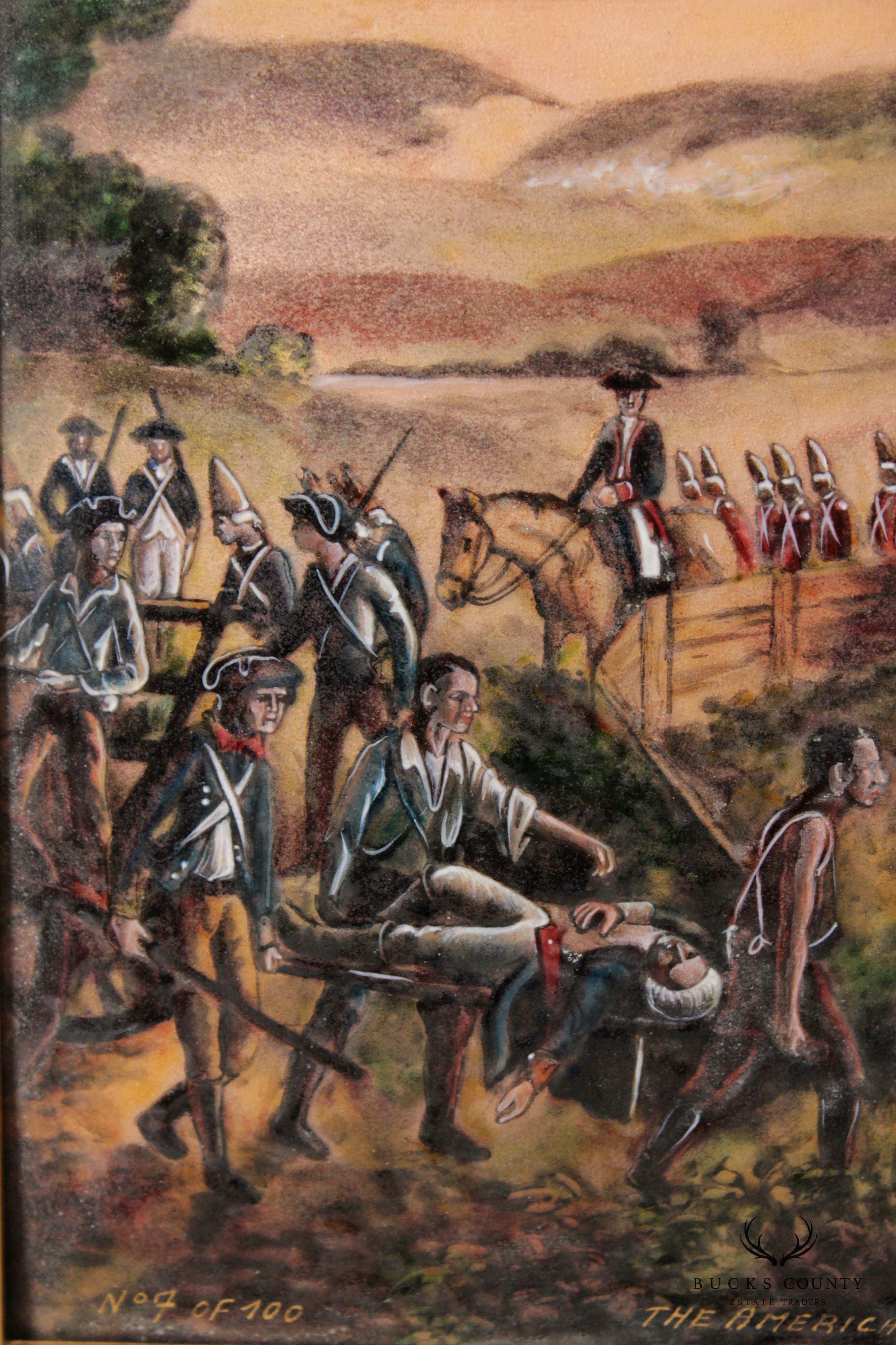 Pierre Bonnet 'The American Revolution' Limoges France Enamel Wall Plaque