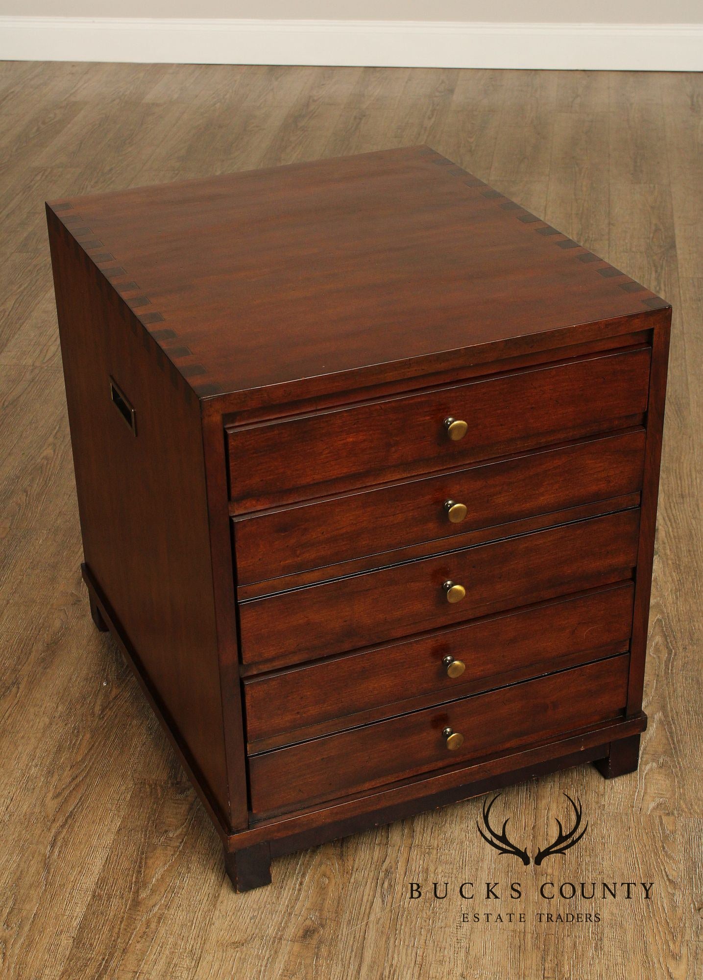 Hammary Furniture Campaign Style Three-Drawer End Table