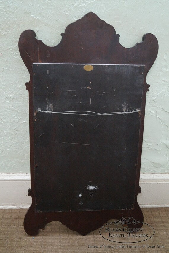 Old Colony Georgian Chippendale Style Yew Wood Frame Mirror