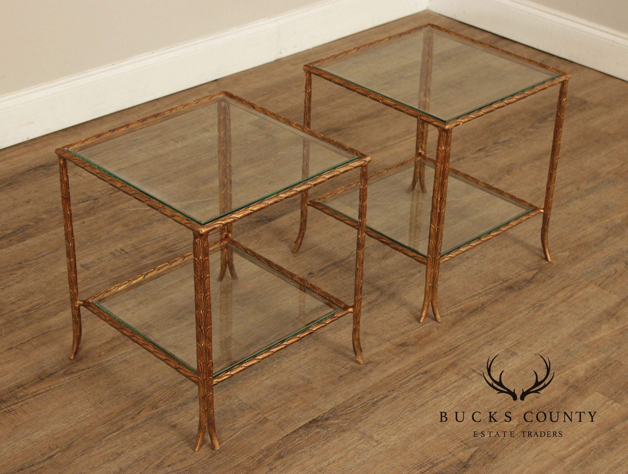 Sherrill Occasional Italian Regency Style Pair 'Bunching' Cocktail Tables