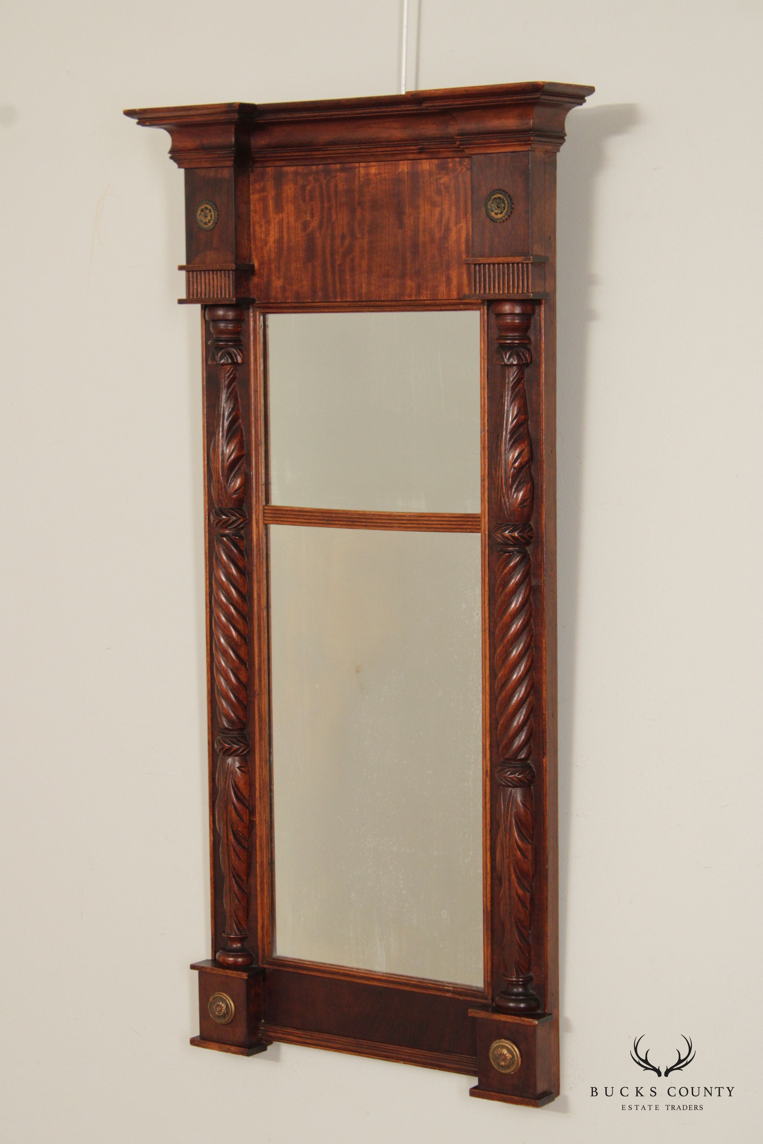 Antique American Classical Period Mahogany Pier Mirror