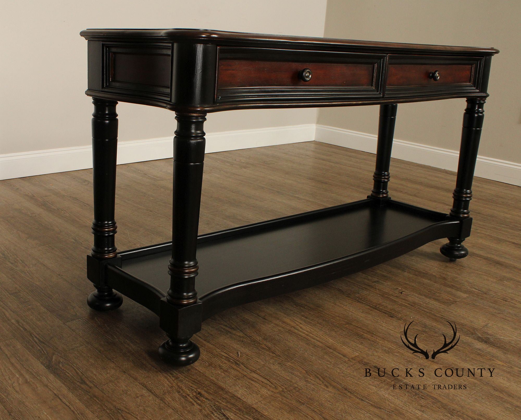 Hooker Ebonized Two-Drawer Console Table