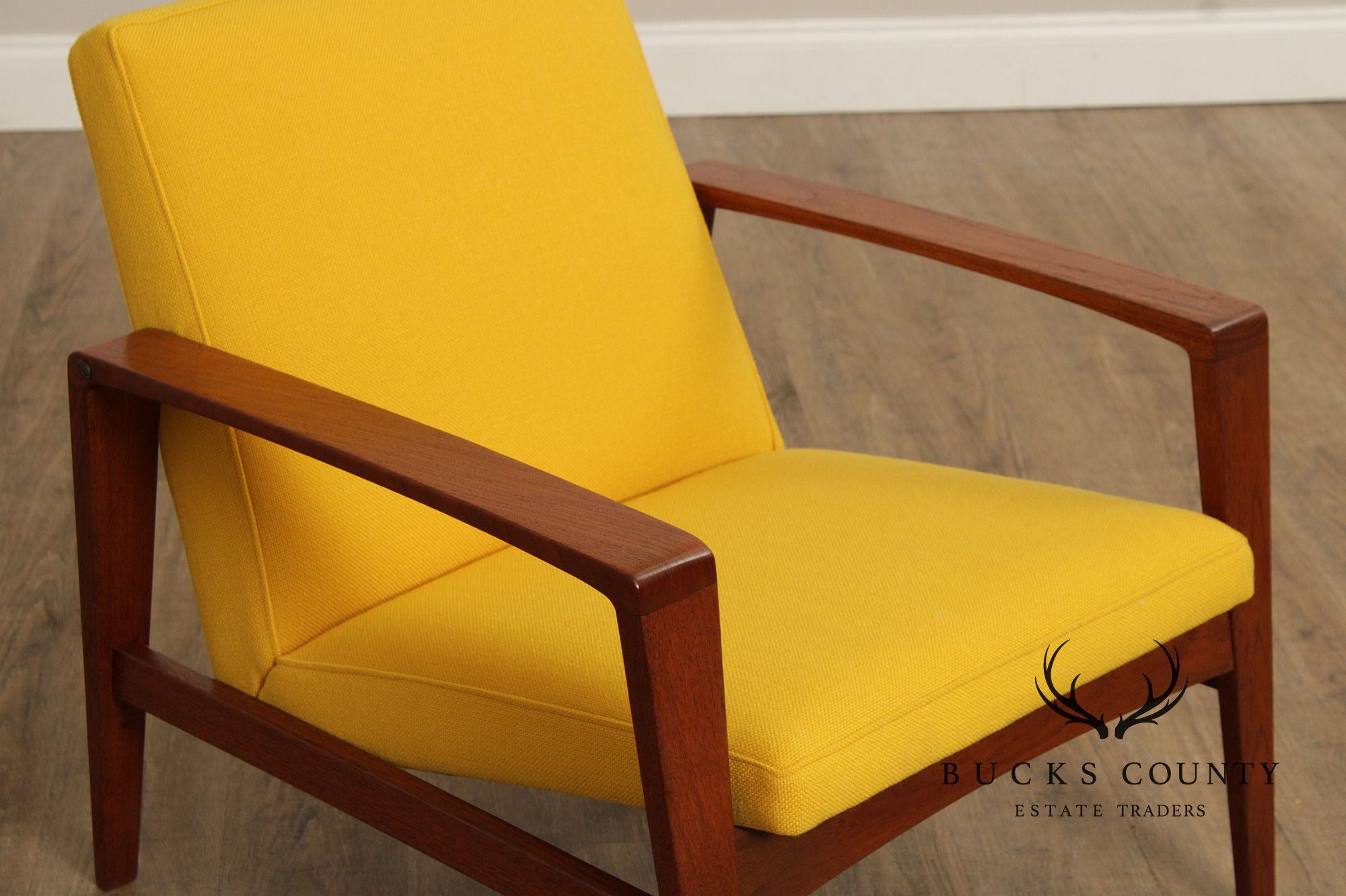 Danish Modern Pair of Teak Frame Lounge Chairs