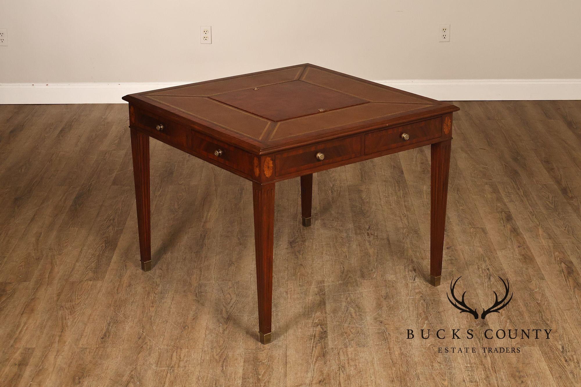 Scarborough House Federal Style Inlaid Mahogany Square Game Table