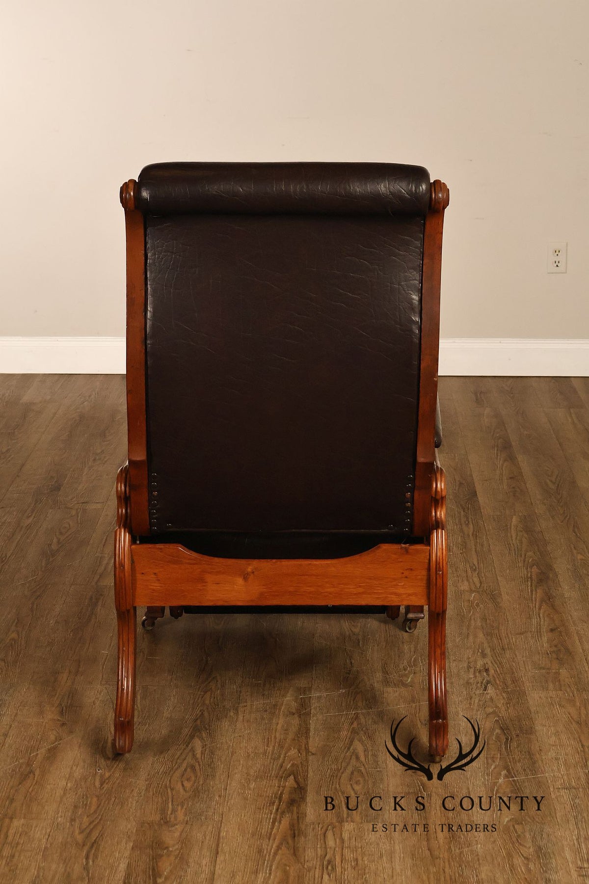 Antique Victorian Carved Walnut Reclining Armchair