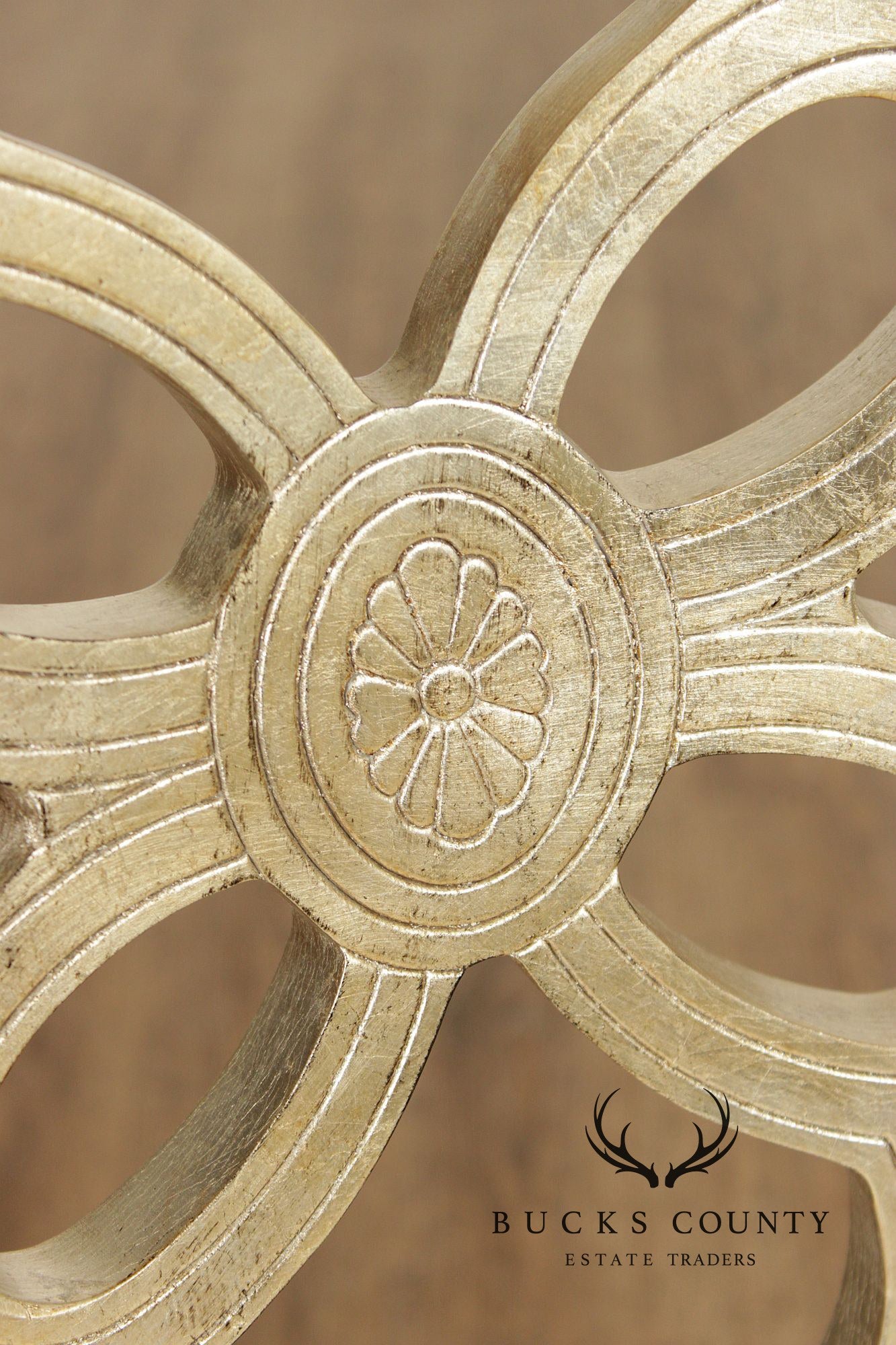 Henredon Set of Four Silver Leaf Side Dining Chairs