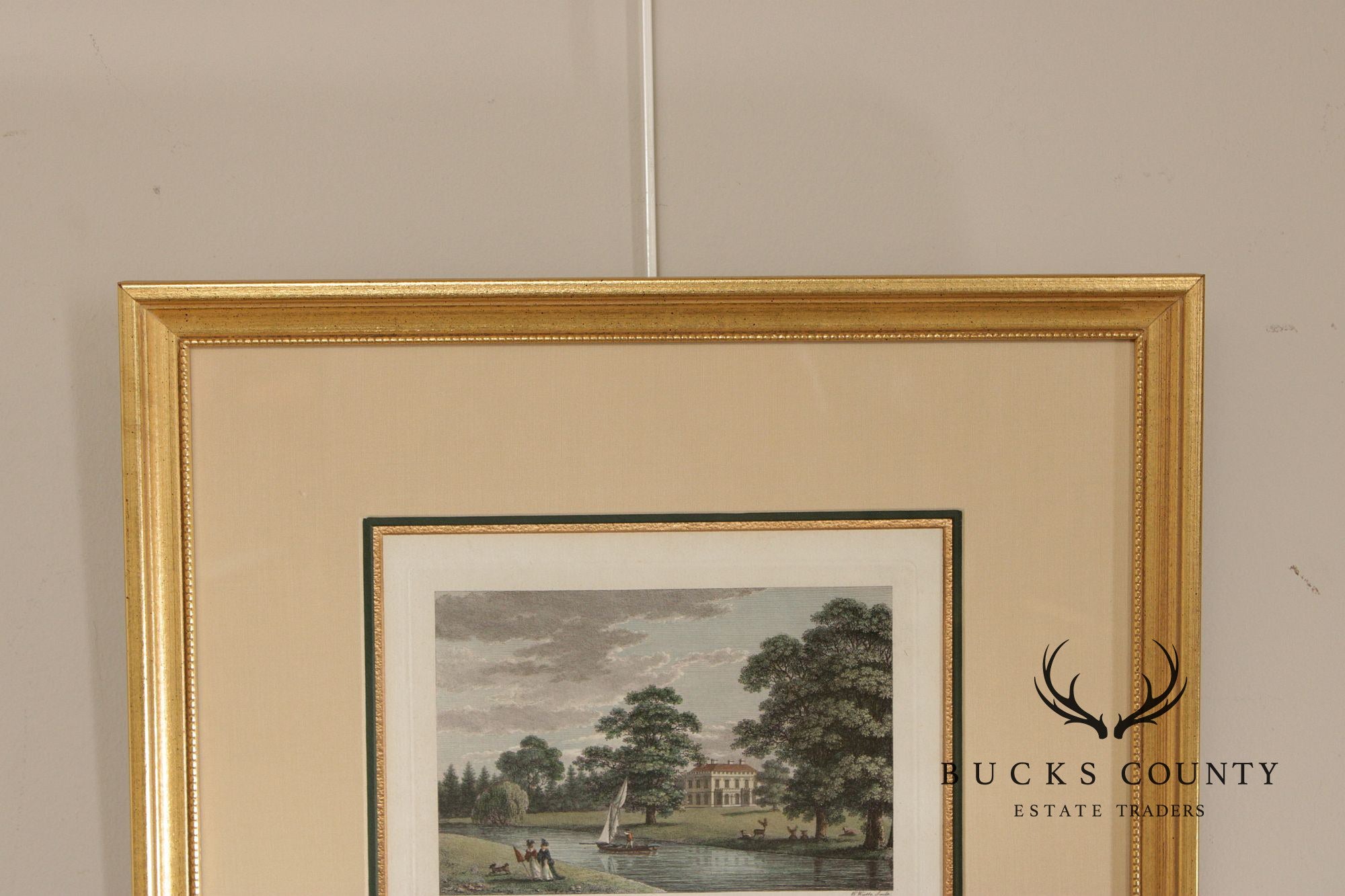 W. Angus Framed Colored Print of English Estate