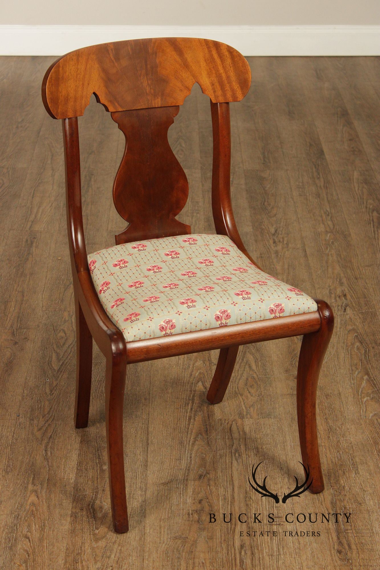 Biggs Furniture Empire Style Set of Eight Mahogany Dining Chairs